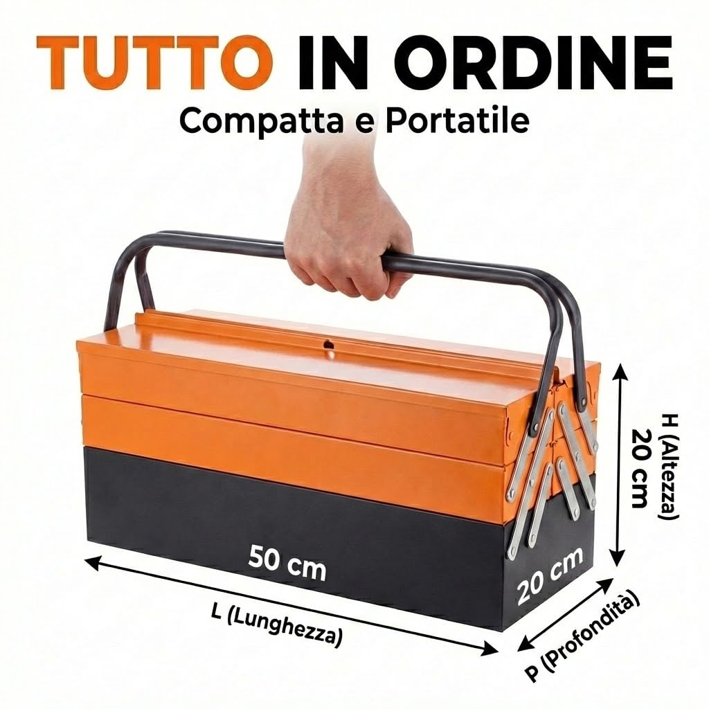 Cassetta Attrezzi Completa 85 Pezzi in Metallo – Set Utensili Professionali in Acciaio Cromo Vanadio con Valigetta Organizer