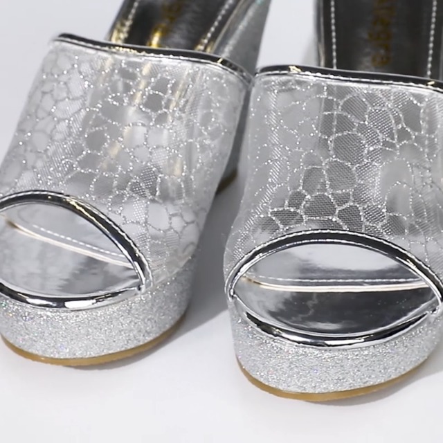 Allegra K Glitter, Sandalia Con Tacón Mujer