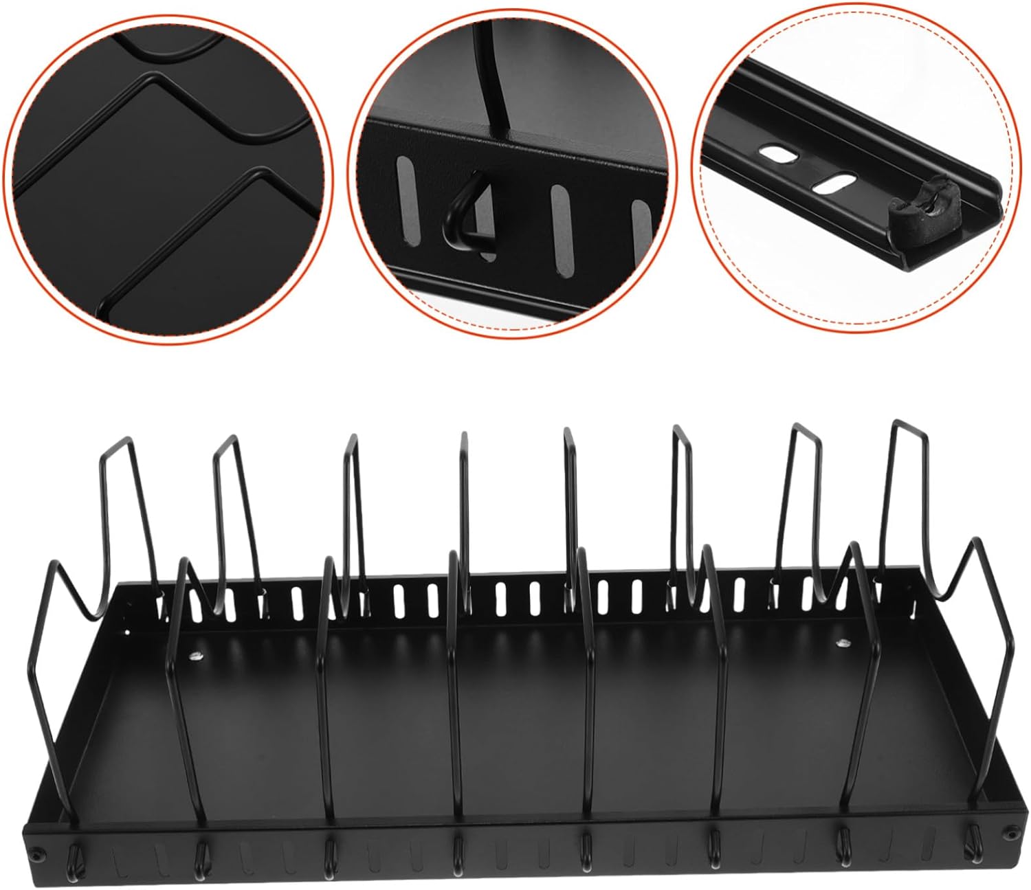 Adjustable Metal Pot Lid Organizer with Dividers Kitchen Storage Rack Space-saving Multipurpose Bakeware and Pan Rack for Home Restaurant and Hotel Use