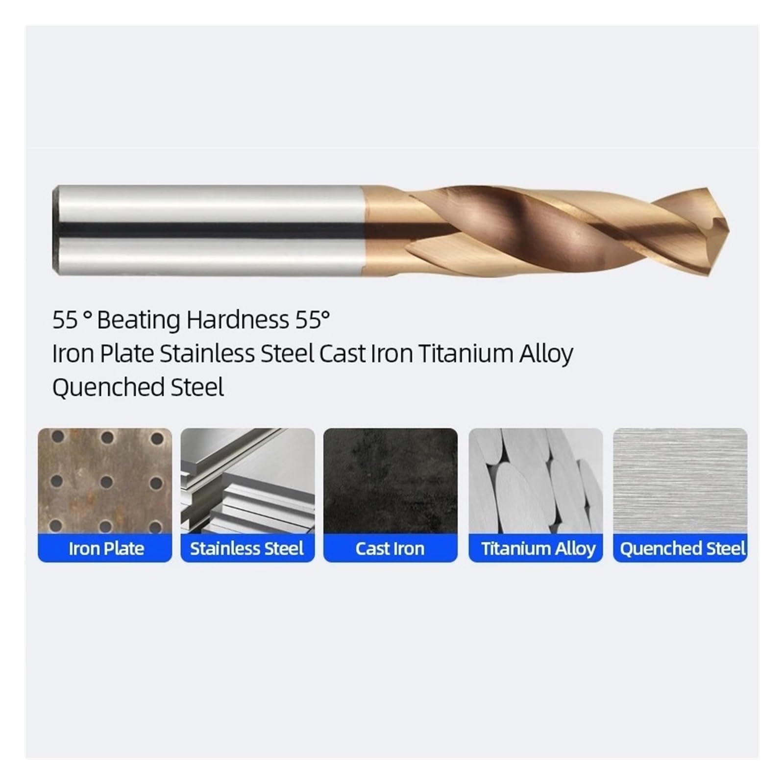 Set di punte elicoidali in carburo di tungsteno, punte da trapano di precisione ad alta durezza con diametro 1,0-20,0 mm, utensili in metallo per tornio CNC per la lavorazione acciaio legato(10.5mm)