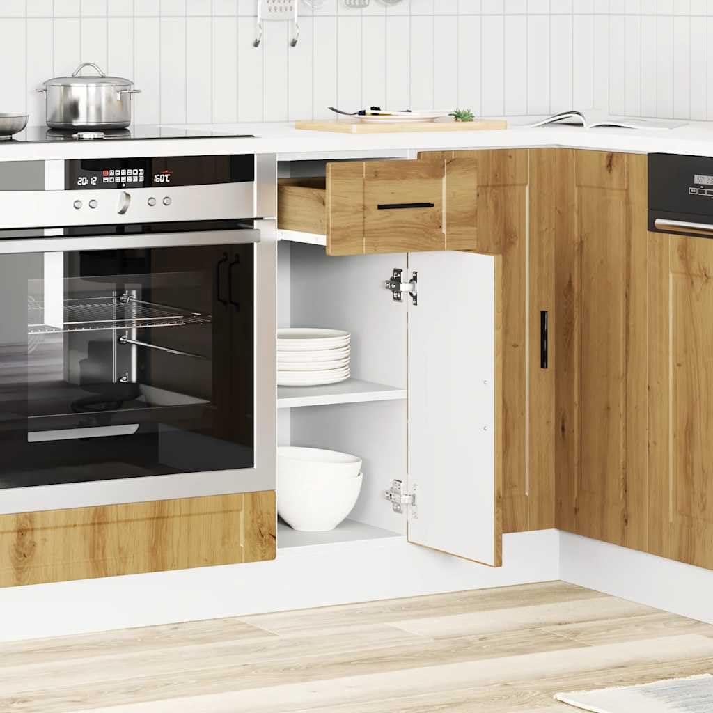 vidaXL Armoire de Cuisine Porto chêne Artisanal Bois d ingénierie