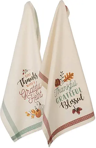 Festive Fall Kitchen Towels with autumn prints – stylish touch for affordable fall decor ideas