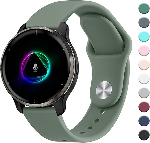 Mugust 20mm Silikon Armband für Garmin Venu/Venu 2 Plus & Sq