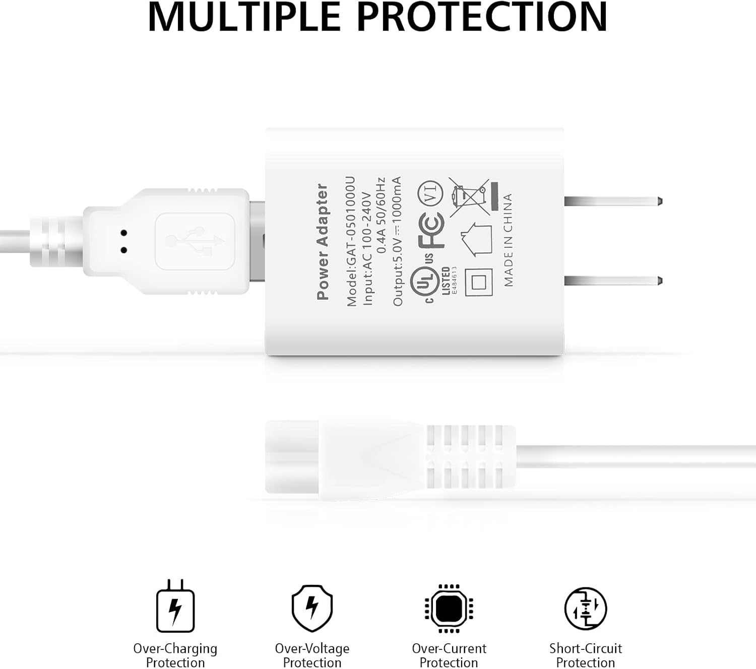 PRITECH Electric Foot Callus Remover Adapter, Electric Foot File USB Wall Charger, Charger Adapter, Replacement Device for USA-BCM-1138A