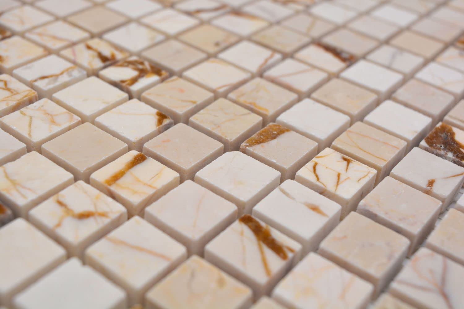 Mosaico in marmo naturale color crema lucidato, da parete, per cucina, bagno, doccia, mosaico, pavimento a mosaico