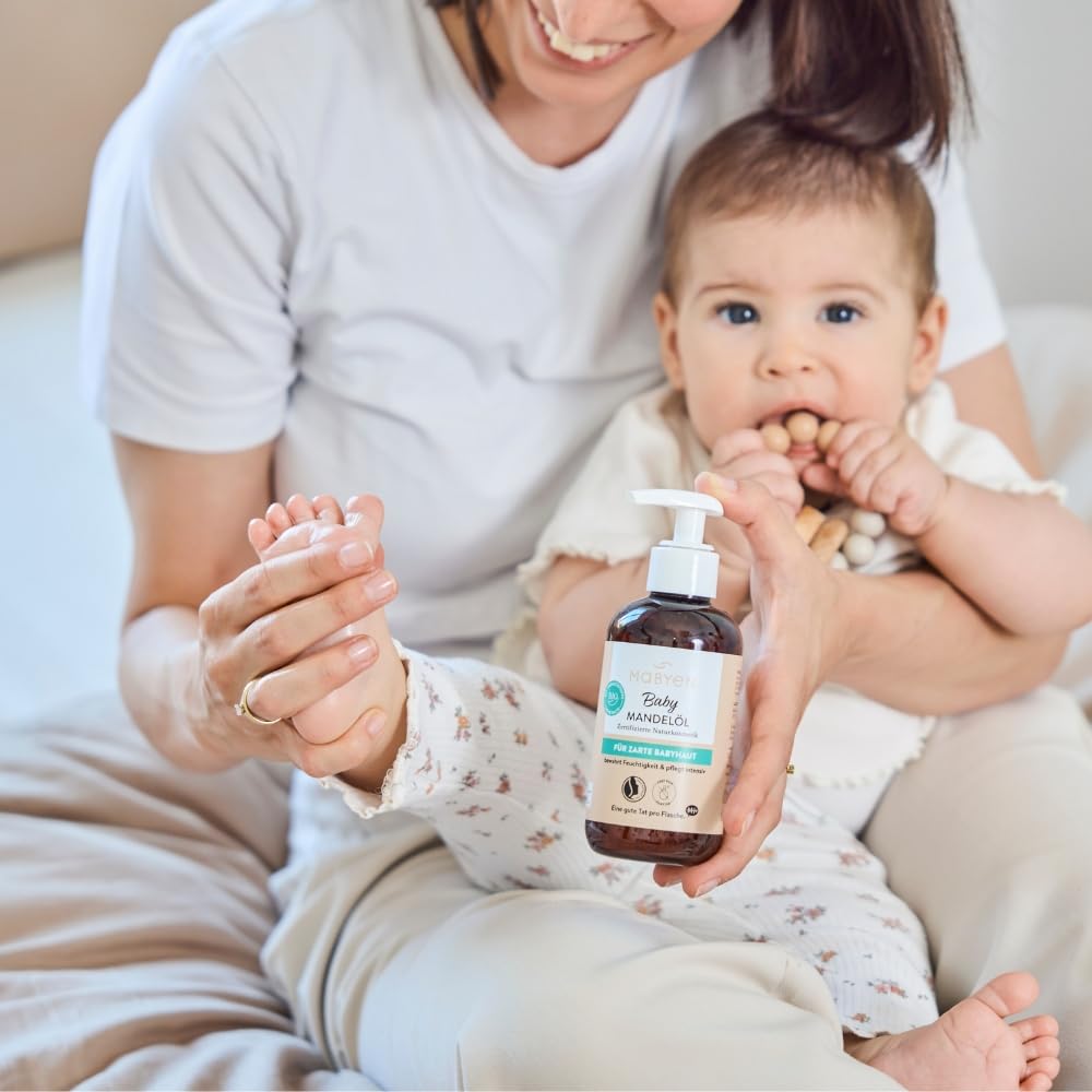 MABYEN Wochenbett Set für Mamas | Erstausstattung für die ersten Wochen mit Baby nach der Geburt - Set mit 3x Weißkohl Brustmaske, 10x Brustwarzen Pads, 1x Mandelöl