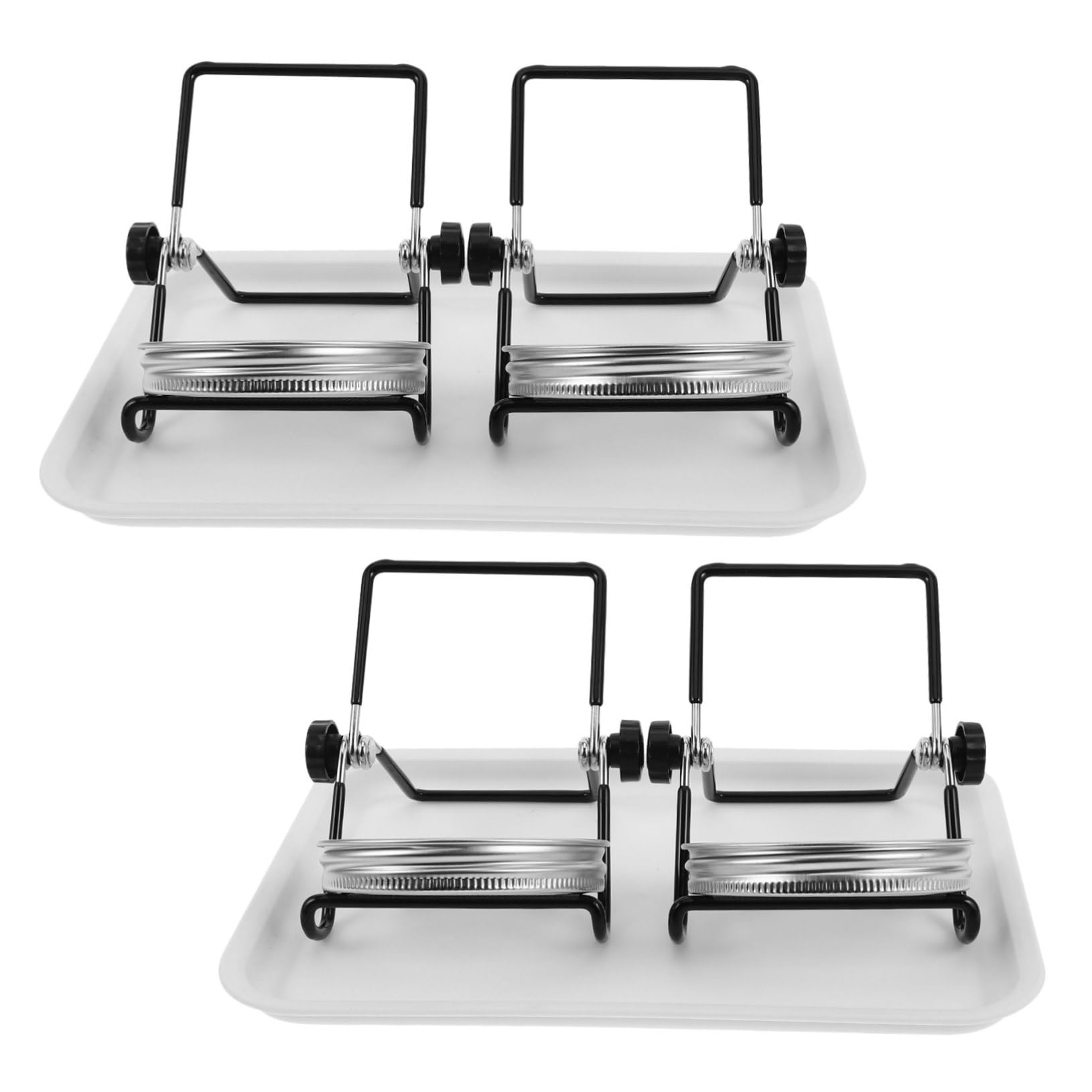 HANABASS 2 Juegos Kit de Germinación para Tarros de Boca Ancha con Tapas y Malla de Acero Inoxidable Soporte y Bandeja para Brotes Ventilación Óptima y Fácil Limpieza para Cultivo Casa