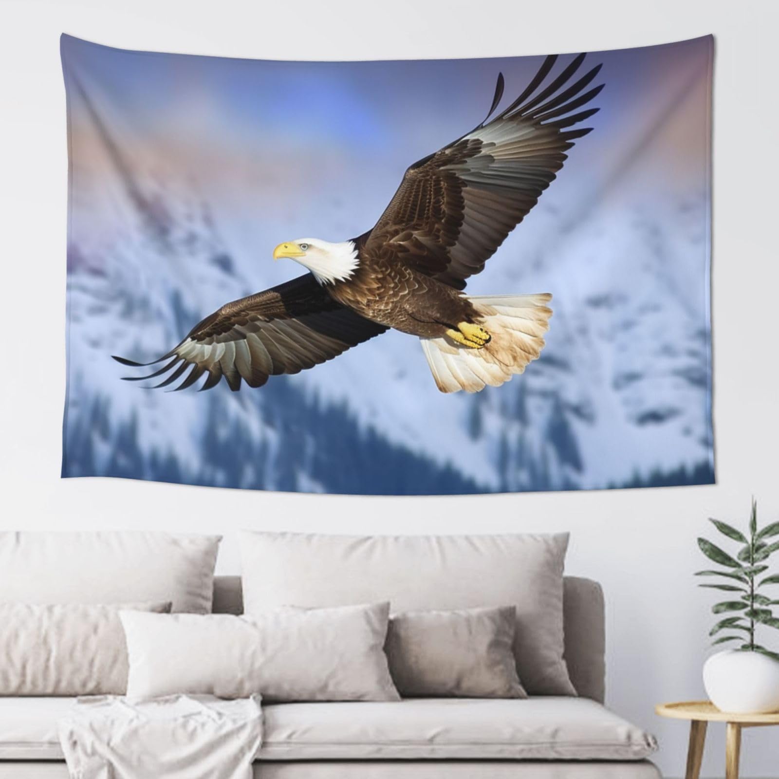 FodPand Bald Eagle Flying Tapestry for Bedroom Aesthetic, Wall Hanging Tapestries Art Decor Backdrop Wall Tapestry for Dorm Living Room Funny Poster Party Banner Background 40" X 60"