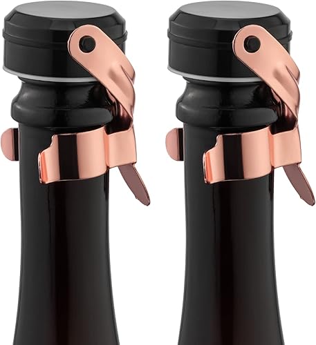 WOTOR Tapones para botellas de champán y vino de acero inoxidable con silicona de grado alimenticio, a prueba de fugas, mantiene fresco y