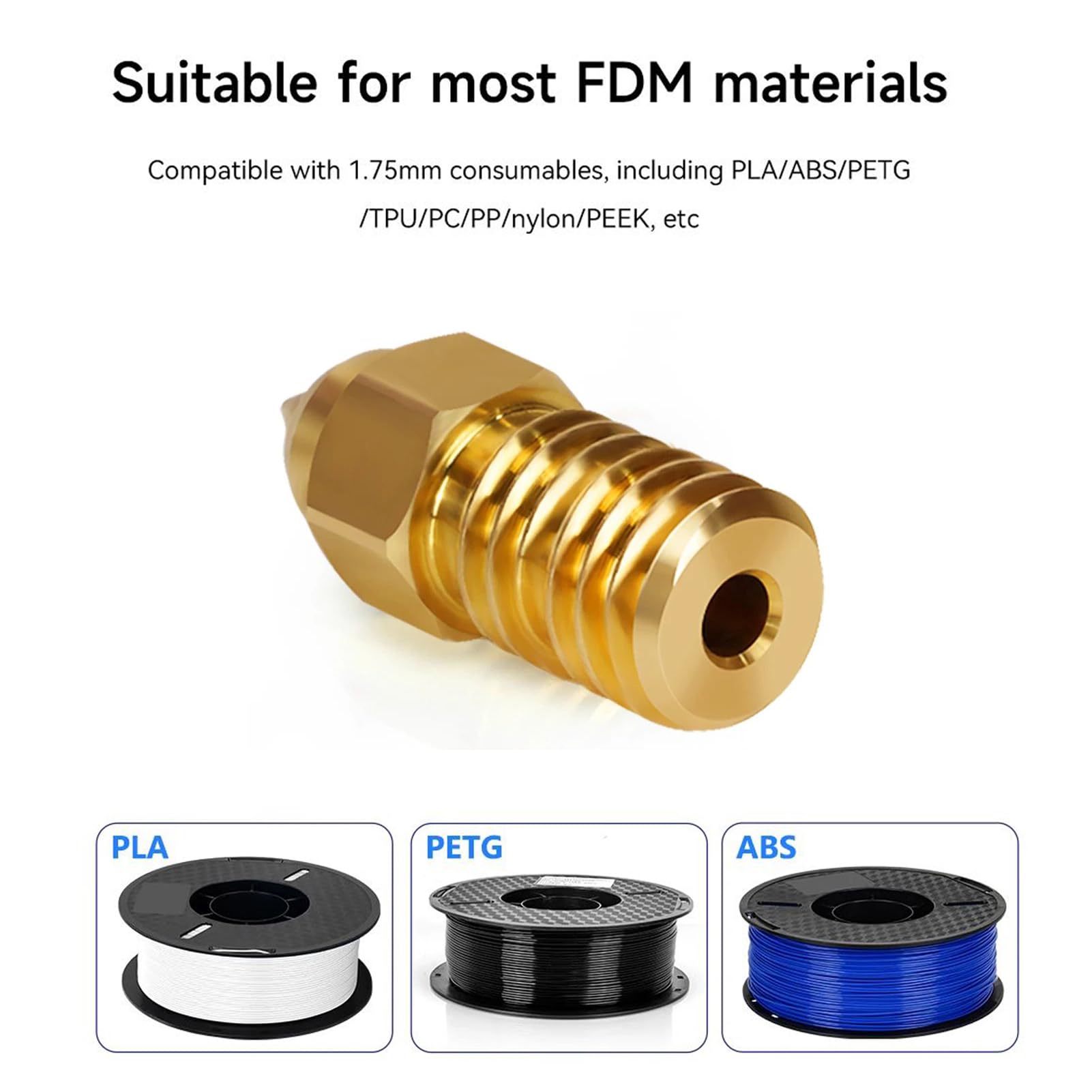 KOYOFEI 20 Stuks Messing Spuitmonden voor Ender 3 V3 SE, 3D-printeronderdelen 8 stuks 0,4 mm, 3 stuks 0,2 mm, 0,6 mm, 0,8 mm, 1,0 mm messing spuitmondenkit voor Creality Ender 5 S1, Ender 7