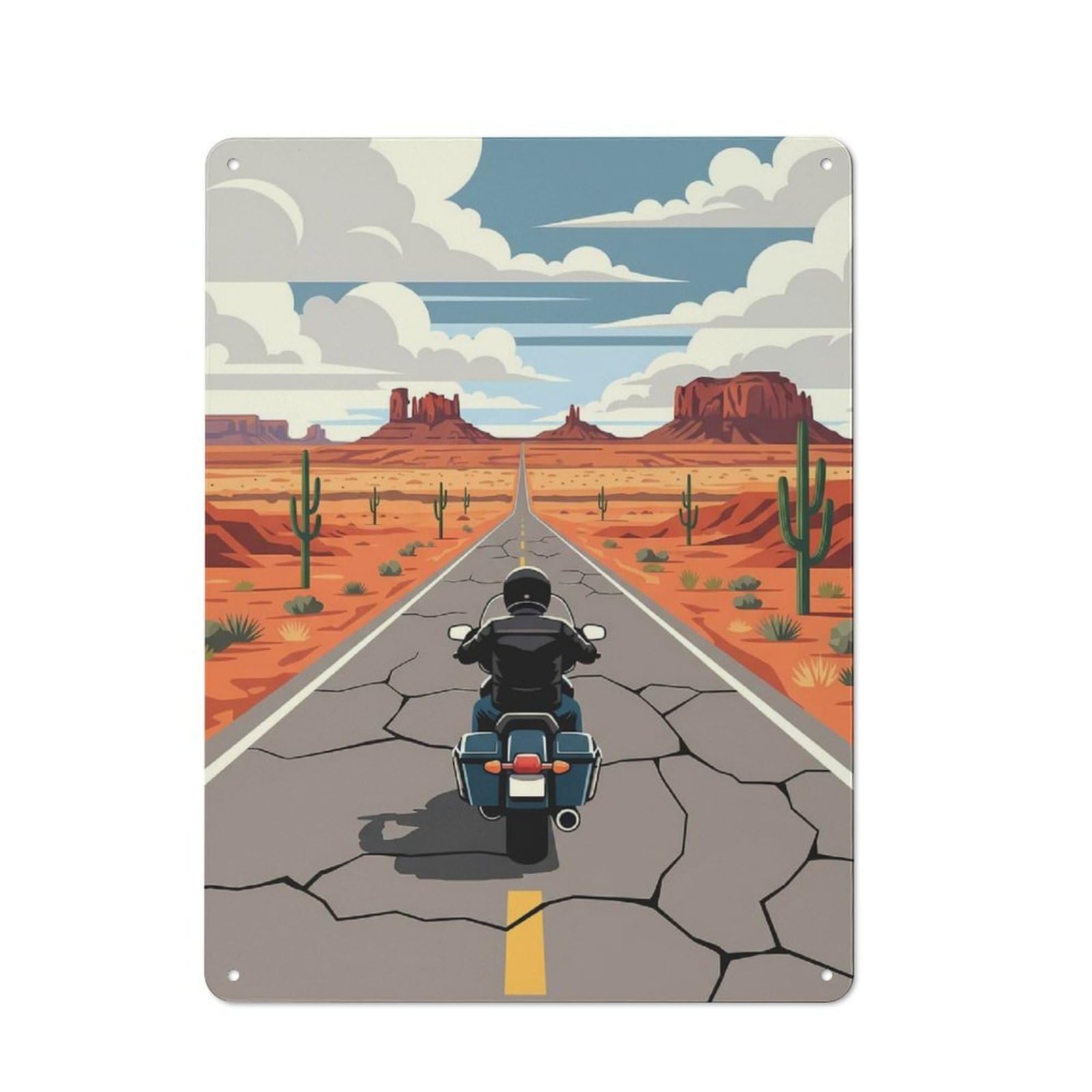 Junmoney Motorcycle Ride Nostalgic Decorative Tin Sign 40X30cm, Vintage Wall Decor For Lounge, Study, Pub Or Wall Gallery