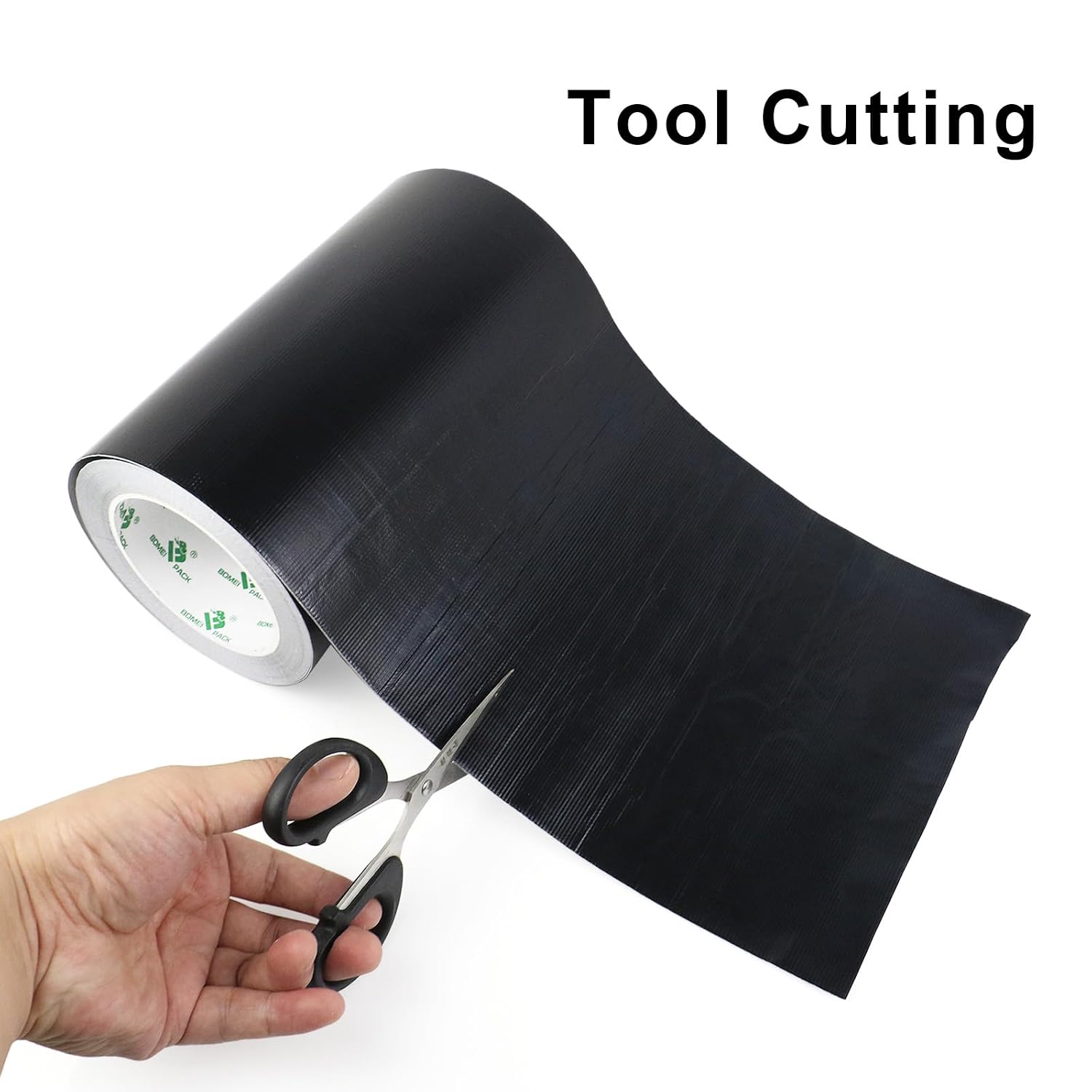 BOMEI PACK Adhesive Black Aluminum Foil Heat Shield Tape Barrier 8in x 66ft, Fiberglass Thermal Insulation Reflective Material High Temp Protection 1Pack