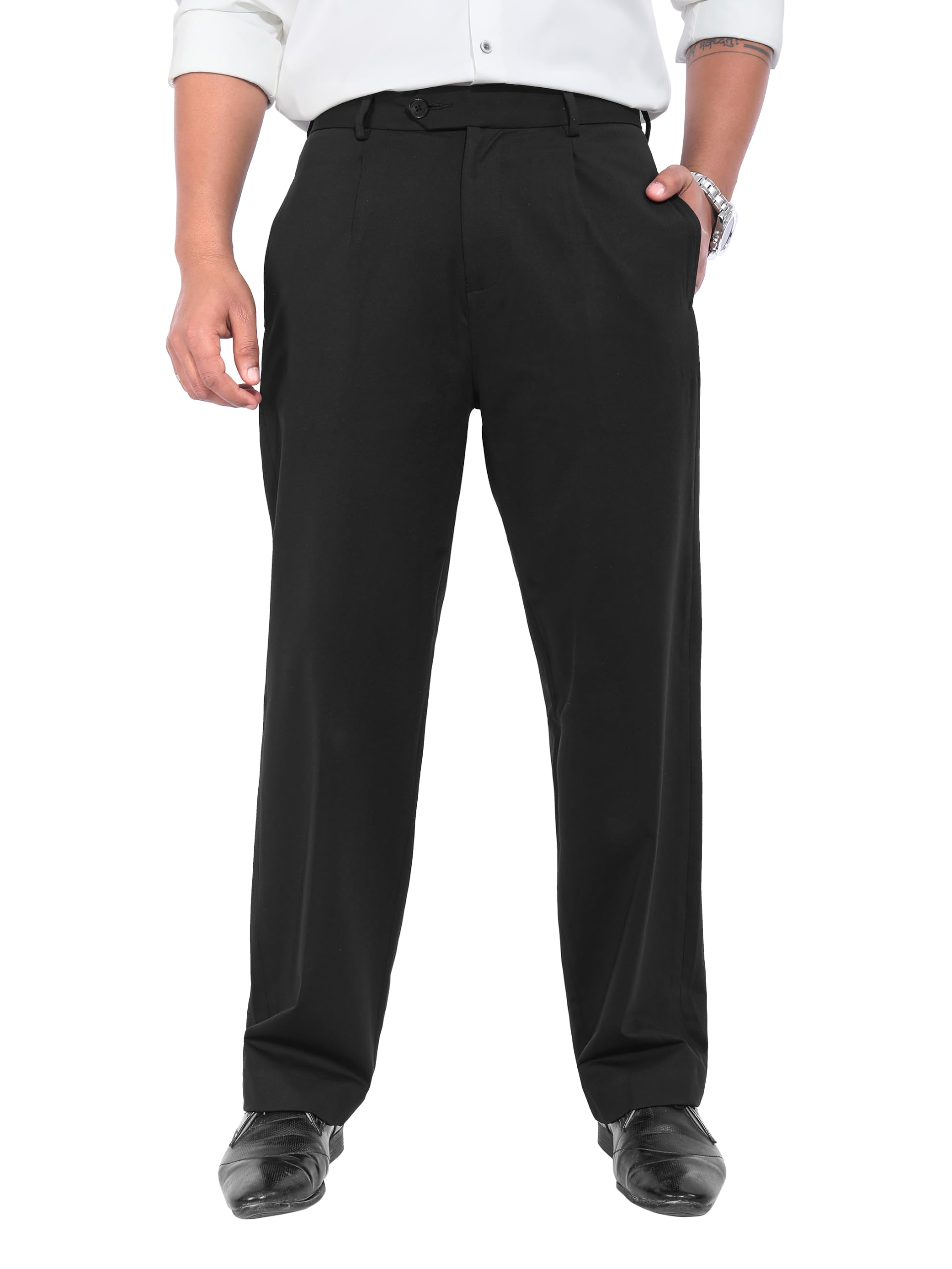 beyoung Relaxed Fit Korean Pants for Men | Premium Poly Lycra Fabric | Formal Trousers for Men-picture-14
