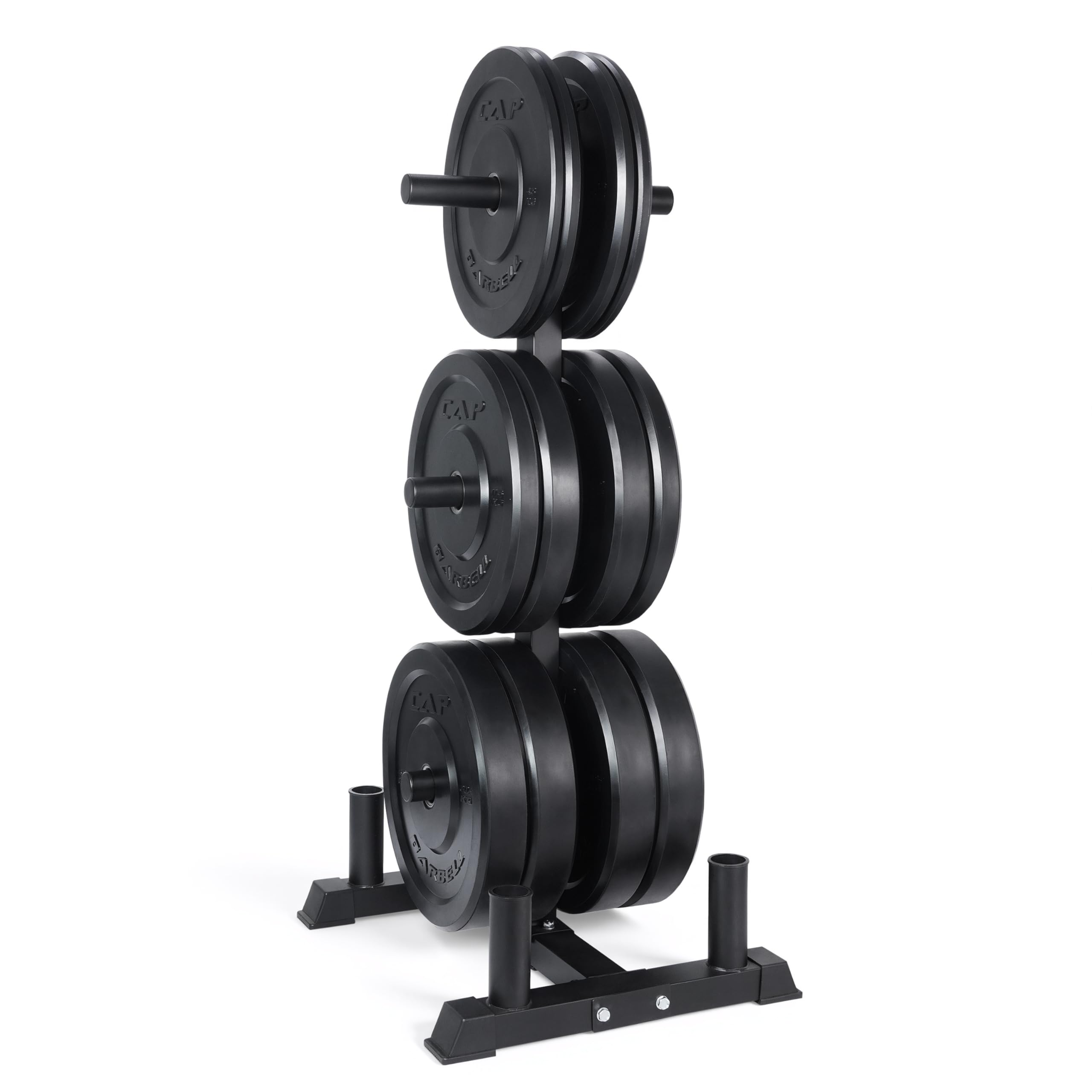 CAP 2-inch Olympic Bumper Plate Weight Set | 100-370 lbs | Multiple Colors | Storage Rack Optional