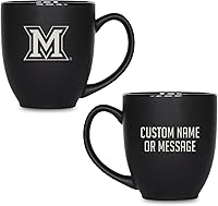 Vista 75 de Rico Industries NCAA Primary - Taza personalizada de 15 onzas, color negro mate, para bebidas calientes o frías Tigres del Estado de Aplastar