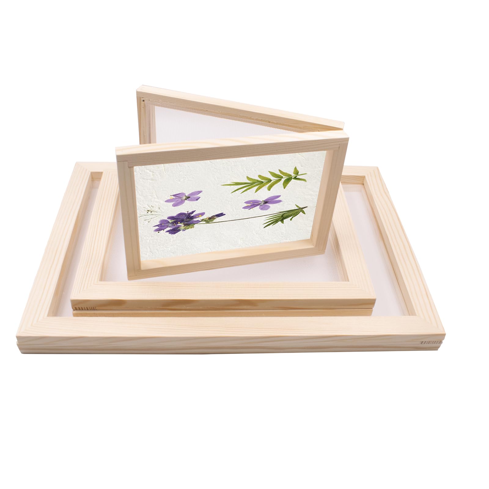 3 cornici in legno per la creazione di carta, 3 misure, cornici per carta serigrafica, strumenti per la creazione di carta, per fai da te