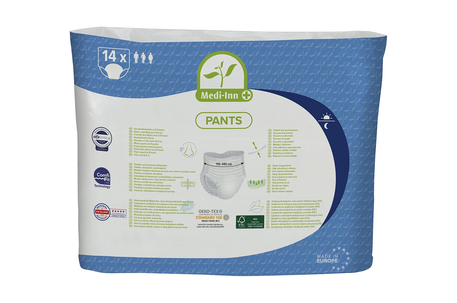 Medi-Inn Inkontinenz-Pants PLUS, diskreter Schutz & hohe Saugstärke, mit elastischem Bund, Vorteilspack: 4 x 14 = 56 Stück (Größe L)