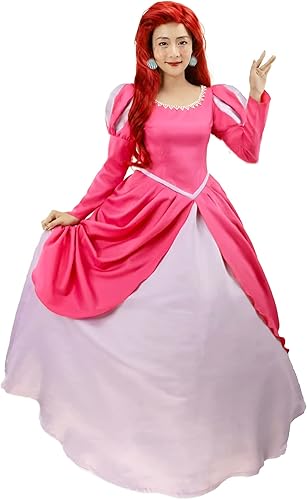 Miniatura 3 de Naywig Vestido de princesa de sirena, disfraz de Ariel, fiesta de Halloween, cosplay, cumpleaños, vestido para mujer