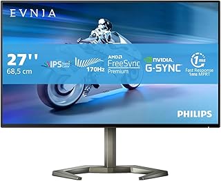 Philips Gaming 27M1N5500ZA - 27 Inch QHD Monitor, 170Hz, Nano IPS, 1ms GTG, FreeSync premium, Speakers, Height Adjust, USB Hub (2560 x 1440 @ 170Hz, HDR400, HDMI 2.0 / DP 1.4 / USB 3.2)
