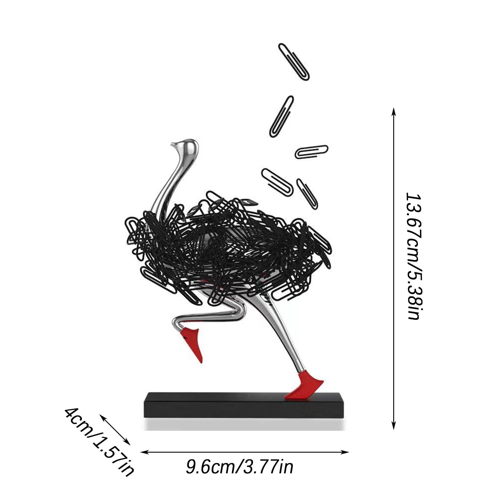 Magnetischer Büroklammer-Aufbewahrungsornament mit Strauß-Motiv, laufender Strauß-magnetischer Büroklammerhalter, Schmuckaufbewahrung, for verschiedene Metallteile, ideales Schließfachzubehör ( Color
