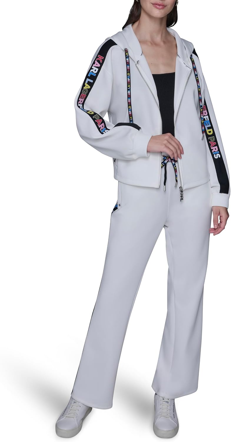 KARL LAGERFELD Women's Athleisure Sporty Karl Logo Jacket