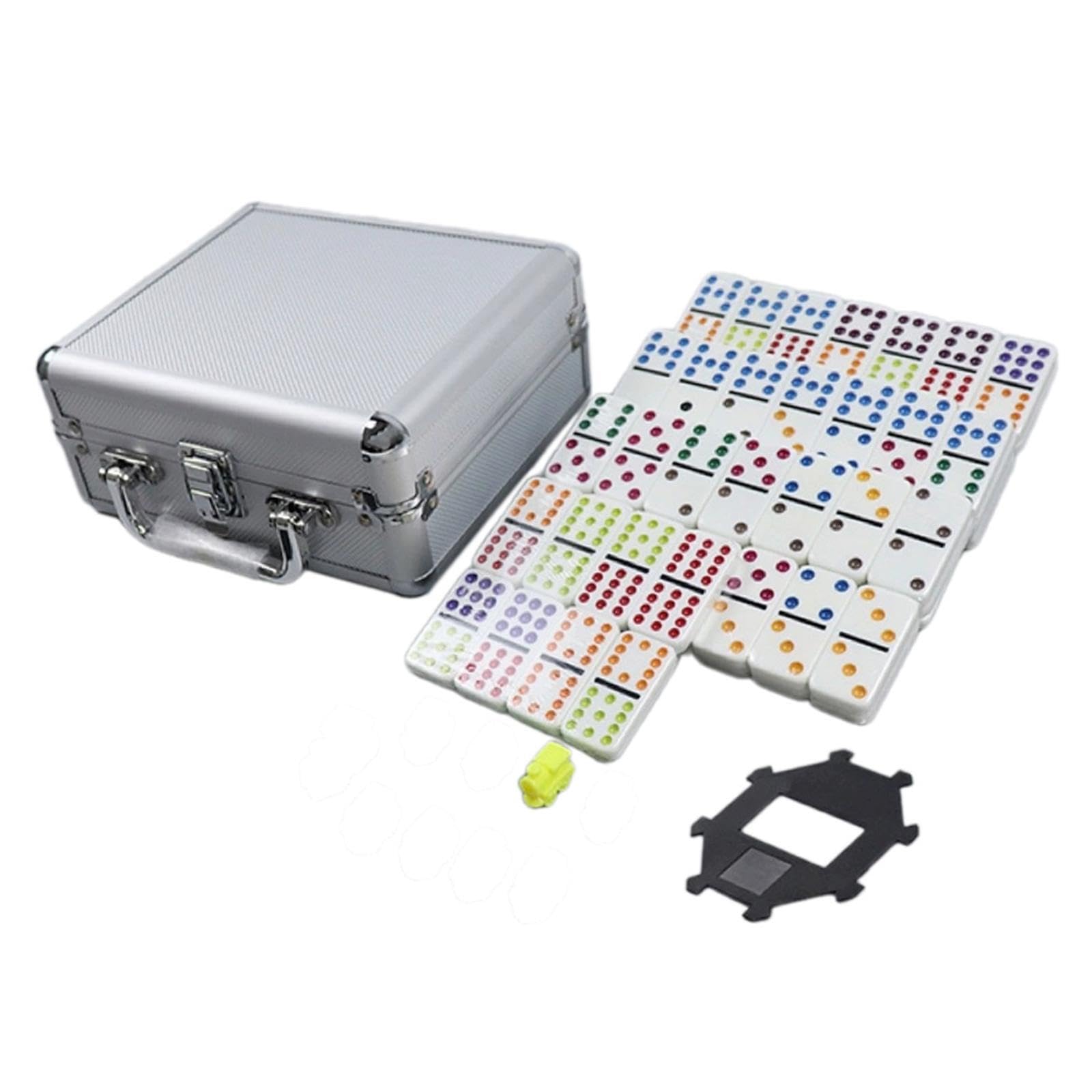 Juego de cálculo Educativo con fichas de dominó, 91 Piezas en Estuche de Aluminio, Juego de Viaje y Juegos Familiares, Juegos Familiares, Recuerdos de Fiesta, fichas de