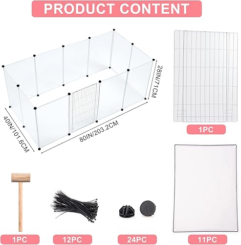 Miniatura 2 de BRIAN & DANY Corralito portátil para mascotas para animales pequeños, corralito de juego para perros en interiores, corralito transparente para