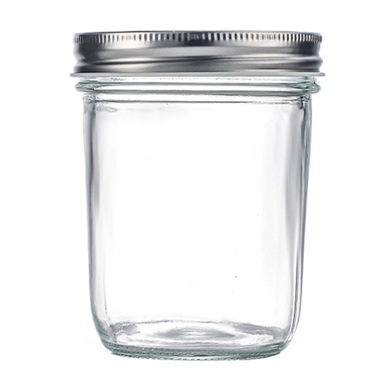 Smbcgdm Wide Mouth Storage Jar Jam Sealed Container 300/400/500/650ml Glass with Screw Airtight Lid Clear Multifunctional Fruit Dry Goods Nuts Grain Cereal 400ML