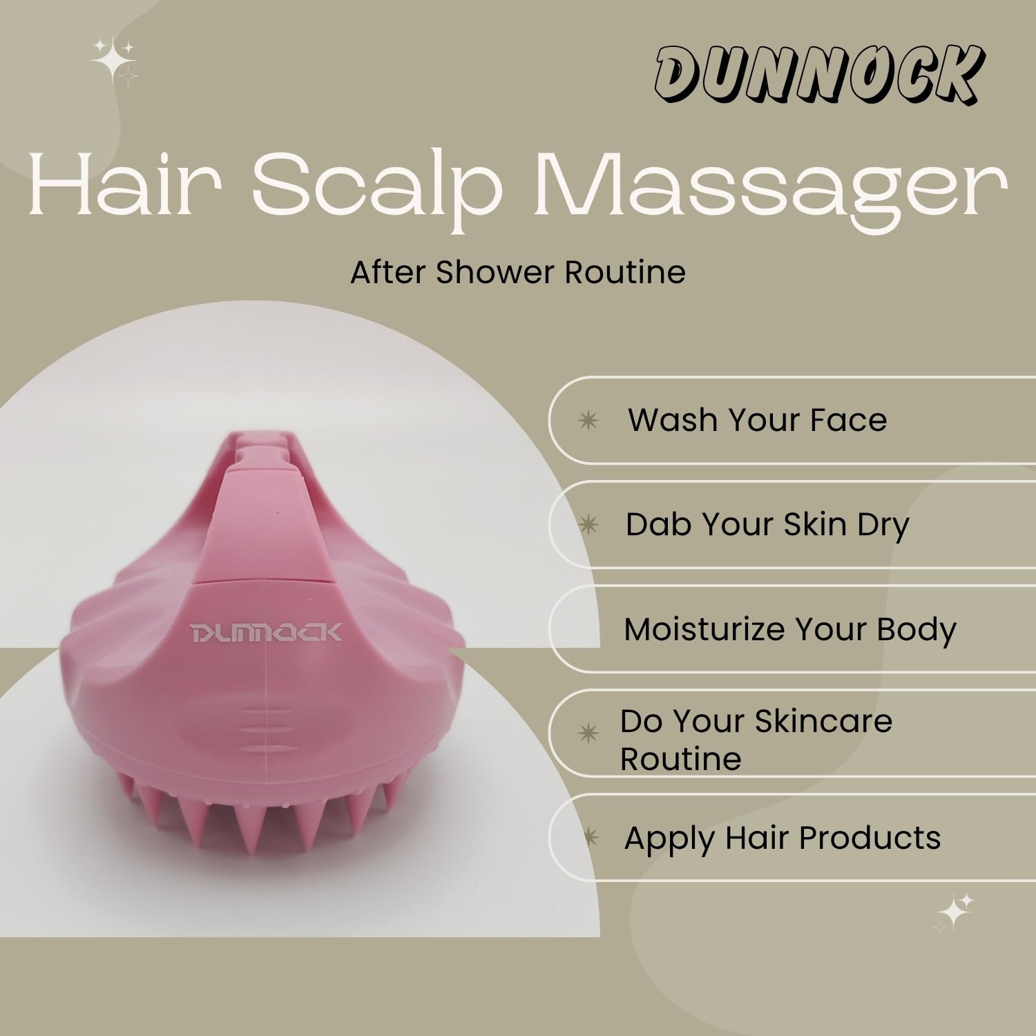 Dunnock Massaggiatore manuale del cuoio capelluto e spazzola per shampoo (rosa) - Progettato per darti un trattamento del cuoio capelluto simile a un salone a casa, trasforma ogni lavaggio in