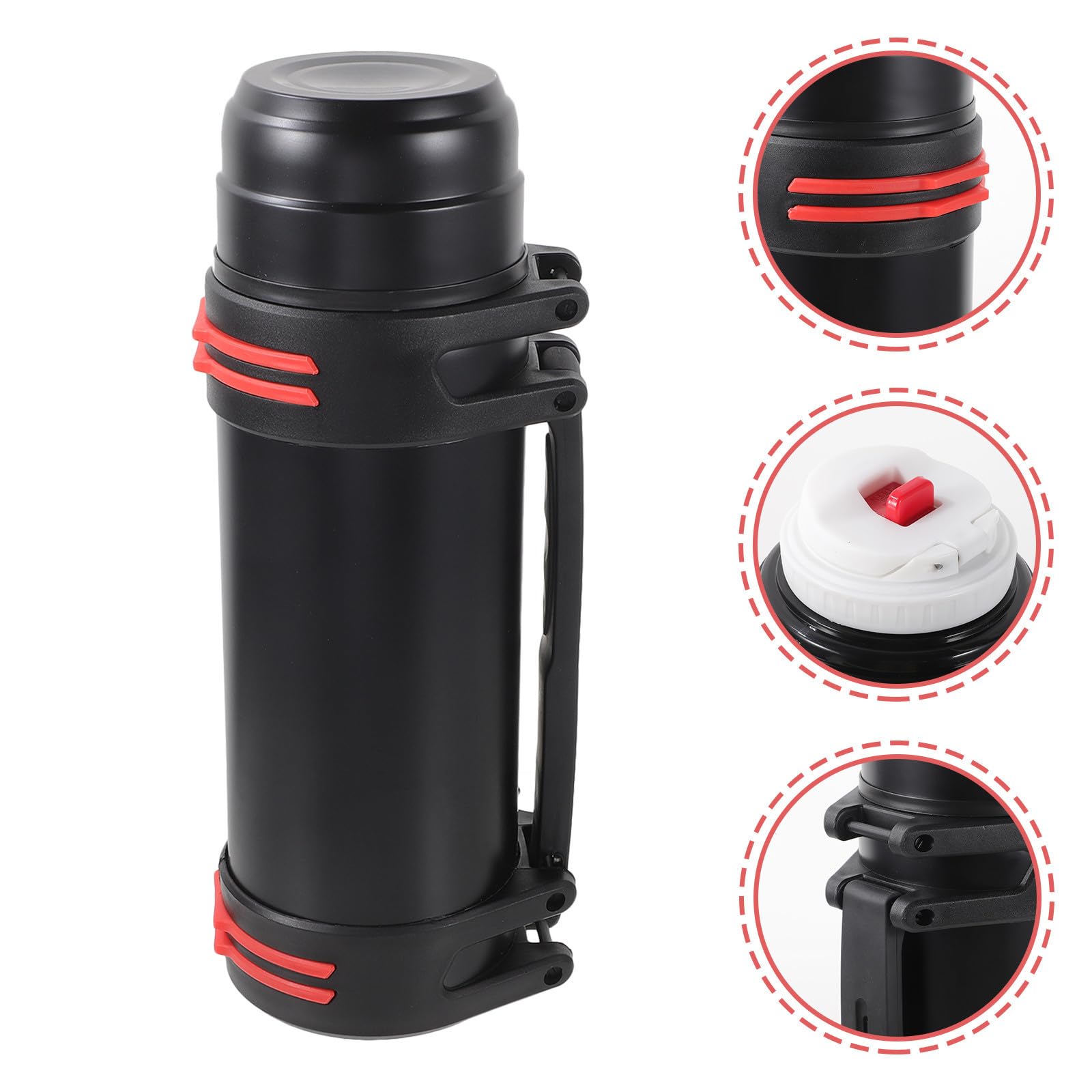 Bouteille d'eau Isotherme 2l en Acier Inoxydable et Plastique PP Bec Ouverture Rapide et Résistance à l'usure pour Usage Extérieur