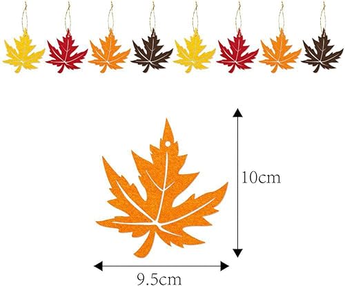Miniatura 5 de Decoraciones de árbol de otoño, 16 piezas de decoración de hojas de arce, adornos colgantes de otoño, decoración de papel para regalo, decoraciones