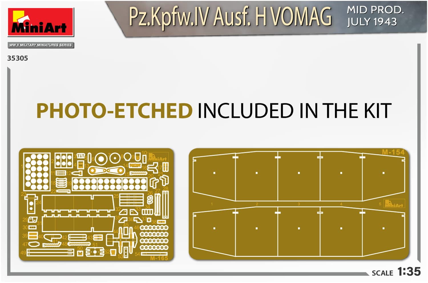 MiniArt MIN35305 1:35-Pz.Kpfw.IV Ausf H Vomag. Mid Prod (Int Kit) Modelo a escala