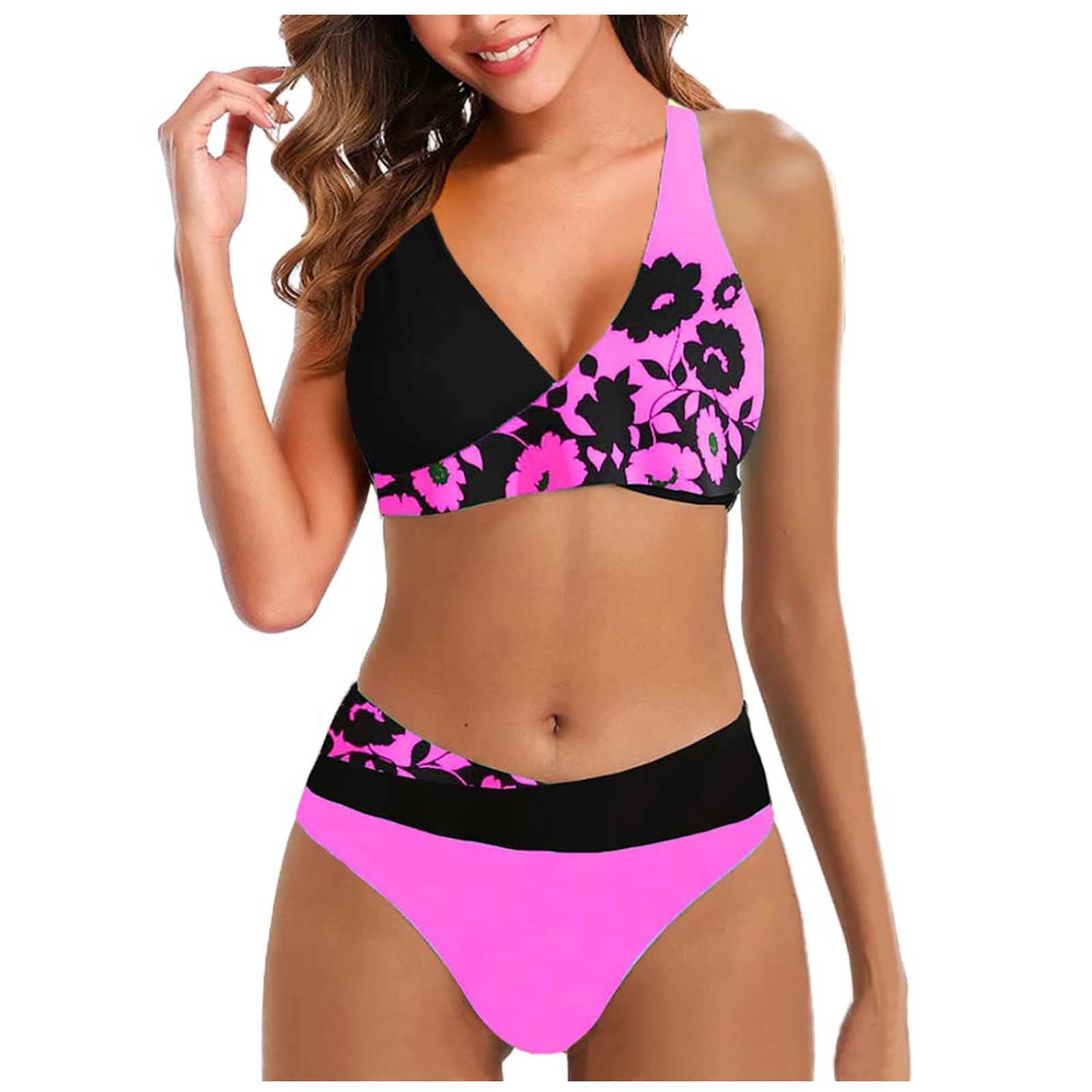 uxxnjfg Bikinis Mujer 2024 Push Up Traje de Baño Dos Piezas Reductor con Lazo Acolchado Deportivo Verano Sexy Bikinis Surf Arena Swimwear