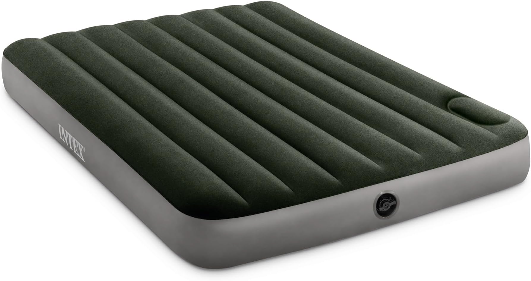 64762E Dura-Beam Standard Downy Air Mattress: Fiber-Tech – Full Size – Built-in Foot Pump – 10in Bed Height – 300lb Weight Capacity