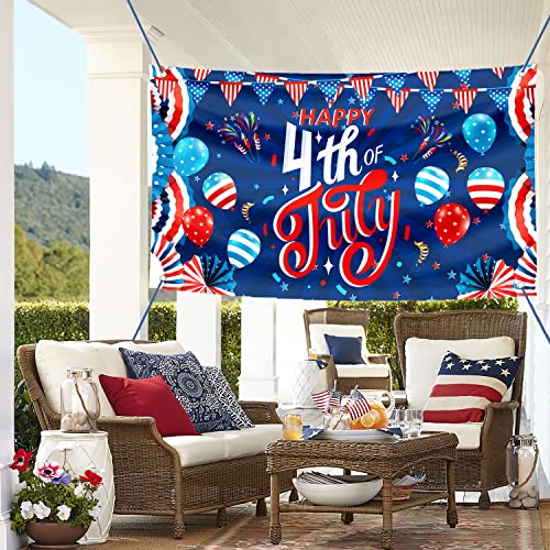 Image of Large 4th of July Decorations Banner Outdoor Patriotic Memorial Day Independence Day Flag71x44 Inch, Flag Day Yard Sign Bunting Background for Photography for Indoor Home House Decor Party Supplies