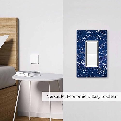 Miniatura 4 de Axayaz Star Map 1 Gang Outlet Covers City Constellation In Night Sky Blue Gold Single Rocker Wall Plate Switch Plug Cover Home Decor for Kitchen