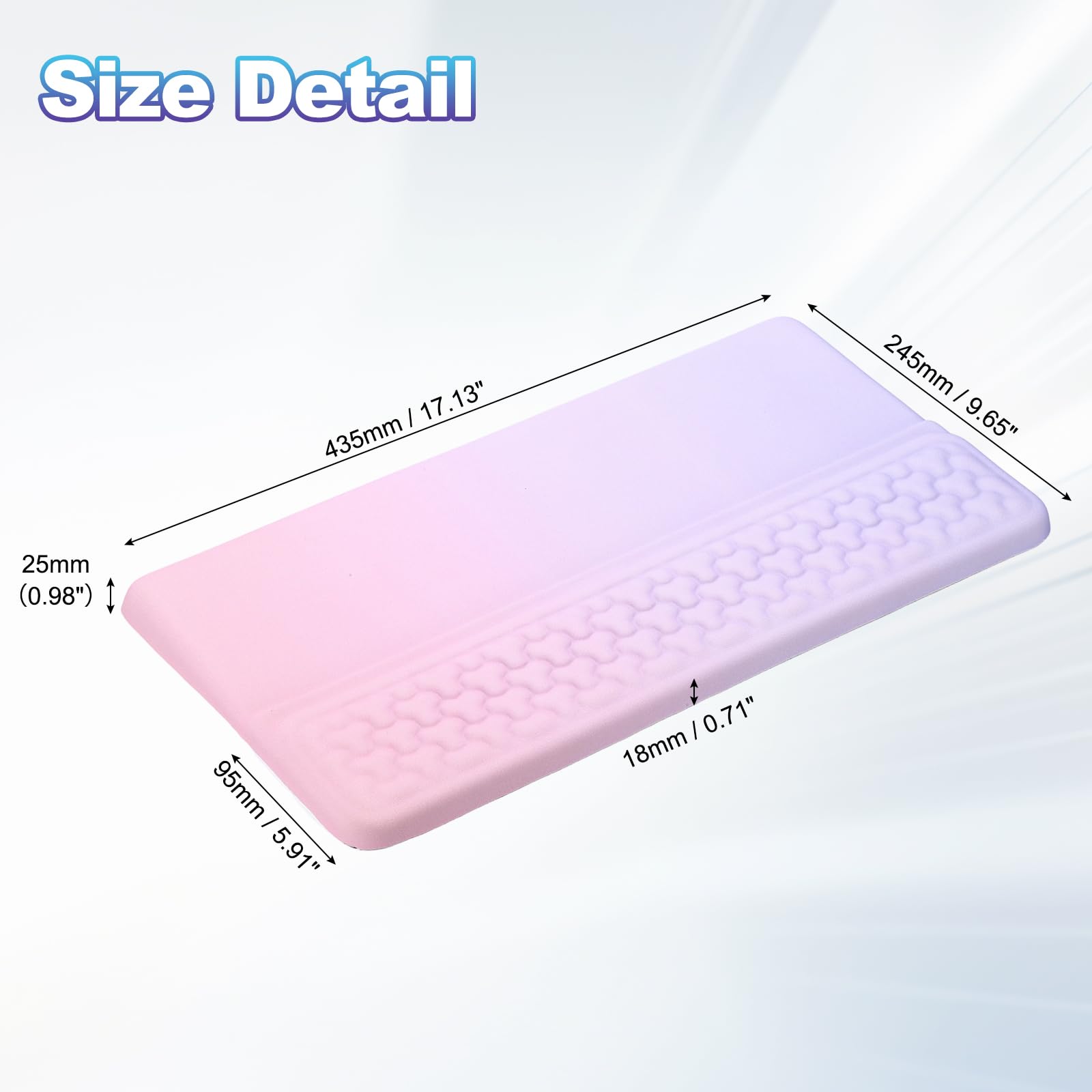 PATIKIL Support De Clavier D'Ordinateur Avec Repose-Poignet, Coussin De Soutien Pour Poignet D'Ordinateur, Support Surélevé De Clavier Pour Bureau Jeu Domicile, Rose Et Violet