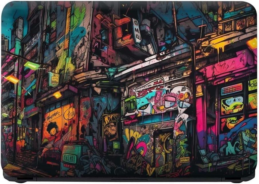 - Skin Poster - Colorful Graffitied Building HD Quality Vinyl Laptop Skin Decal/Sticker Protector, Fits Dell, Hp, Lenovo, Toshiba, Acer, ASUS and for All Models Up to 11.6" - 15.6" Inch, Pack of 1
