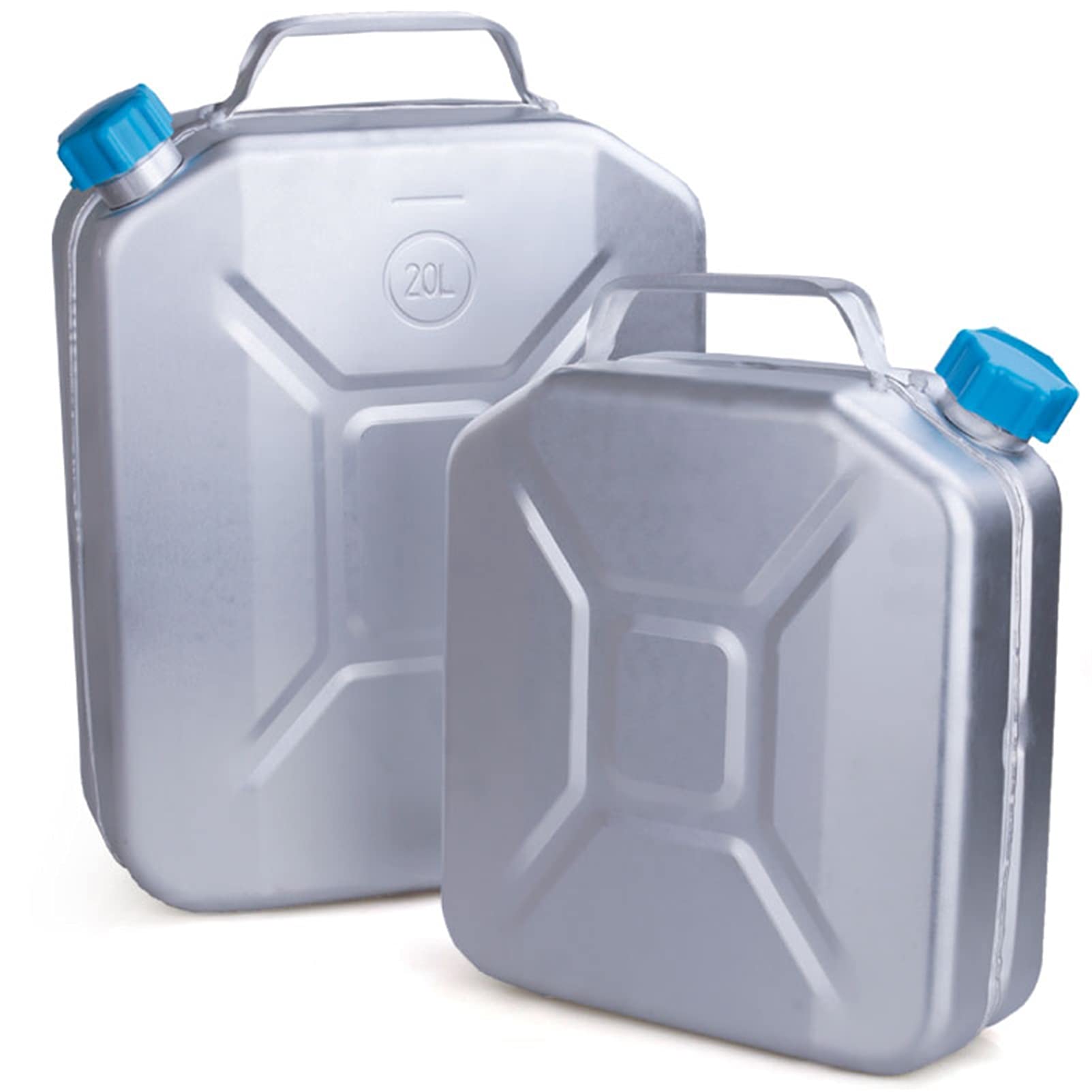 Recipientes para gasolina Tanque de gasolina de aluminio de 10L, 20L Lata de gas Puede alimentar el tanque de respaldo de emergencia con boquilla flexible y tubería de aceite incorporada, para vehíc
