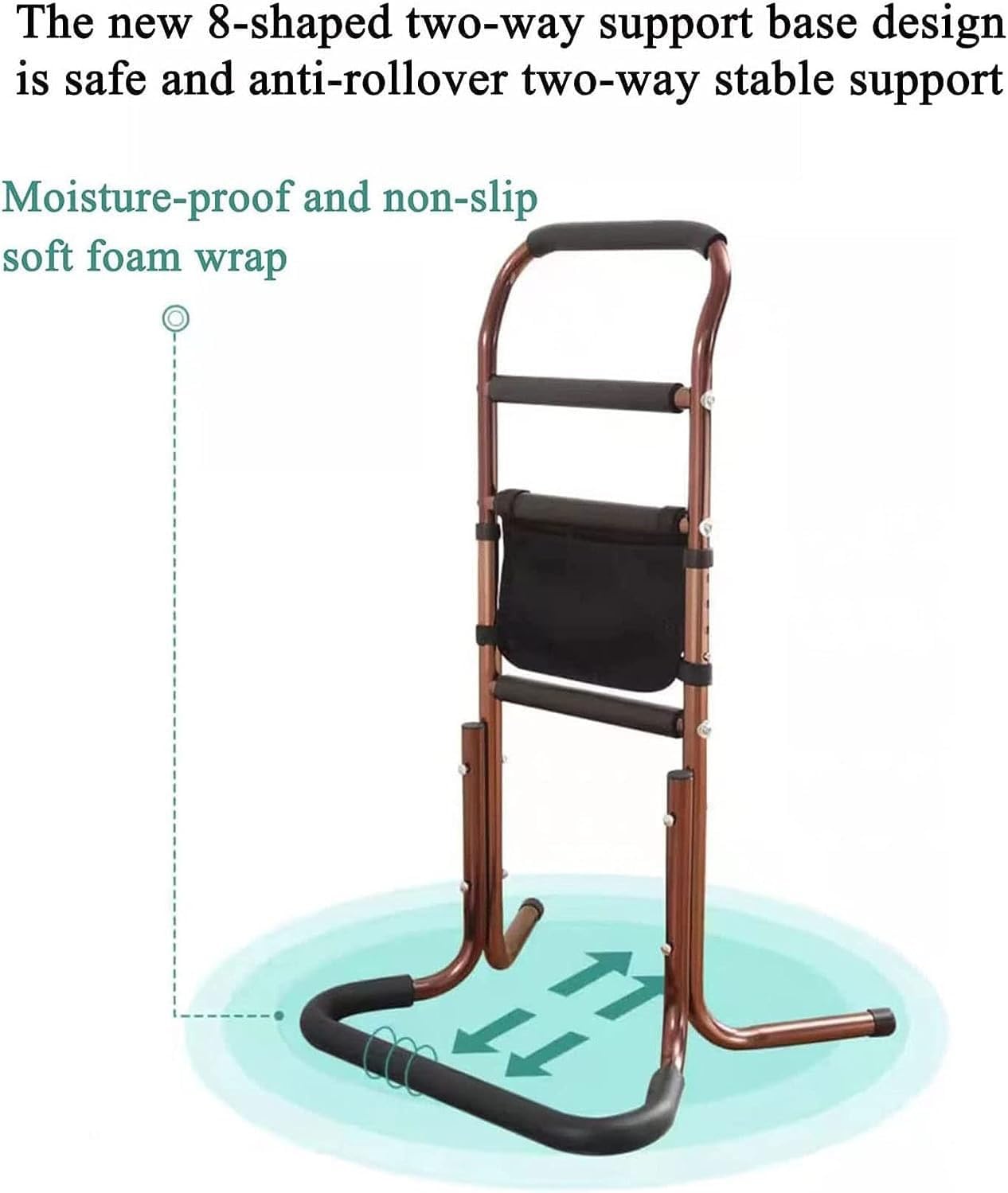 YQCXG 高齢者用チェアスタンドアシスト 収納ポケット付き 高さ調節可能な杖