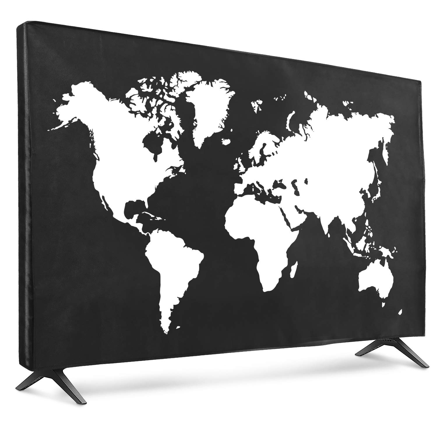 kwmobile Dust Cover for 55" TV - Flat Screen TV Protector - Don't Touch My TV White/Black