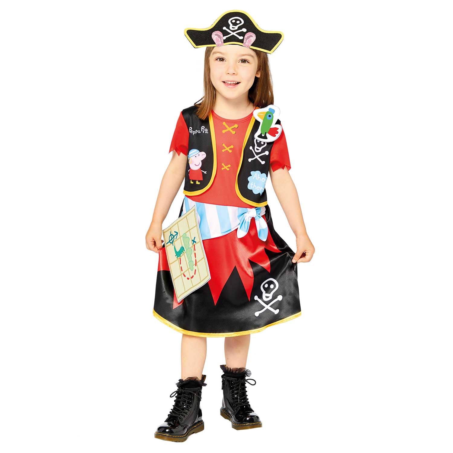 Amscan Girls Blue, Black And White (Pkt) (Fix 1/1) (9910170) Child Peppa Pig Pirate Dress Costume (1-2Yr)