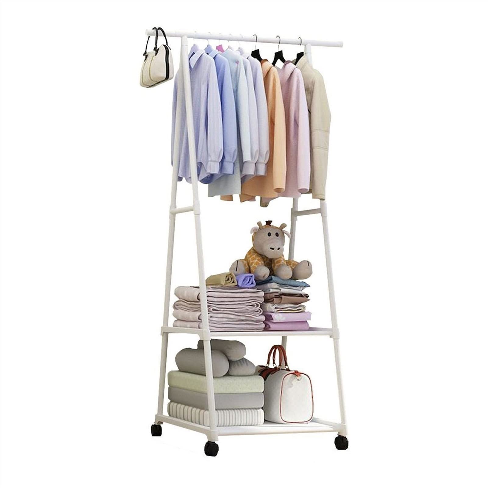 AHGFTYRDT Coat Rack Freestanding Coat Rack Floor Hanger Storage Rack Easy To Assemble Wardrobe Home Multifunctional Coat Rack for Hats Scarves Clothes Hall Tree