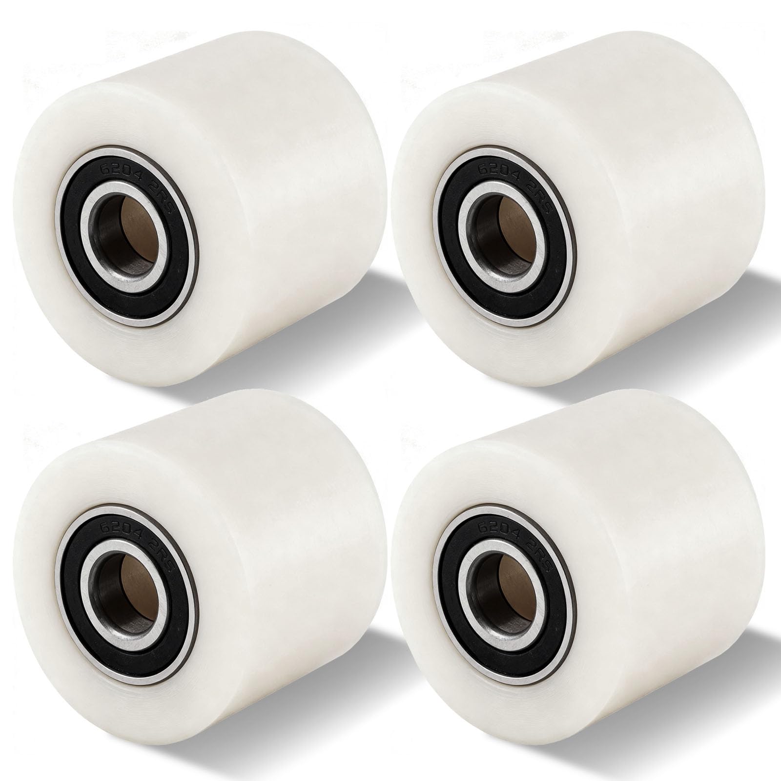 Ruote per Carretto per Pallet Nylon 80 x 70 mm, Set di 4 Asse 20 mm Ruote per Transpallet con Cuscinetti a Sfera Ruote Portata 1000 kg per Transpallet Camion Trasportatori Materiale