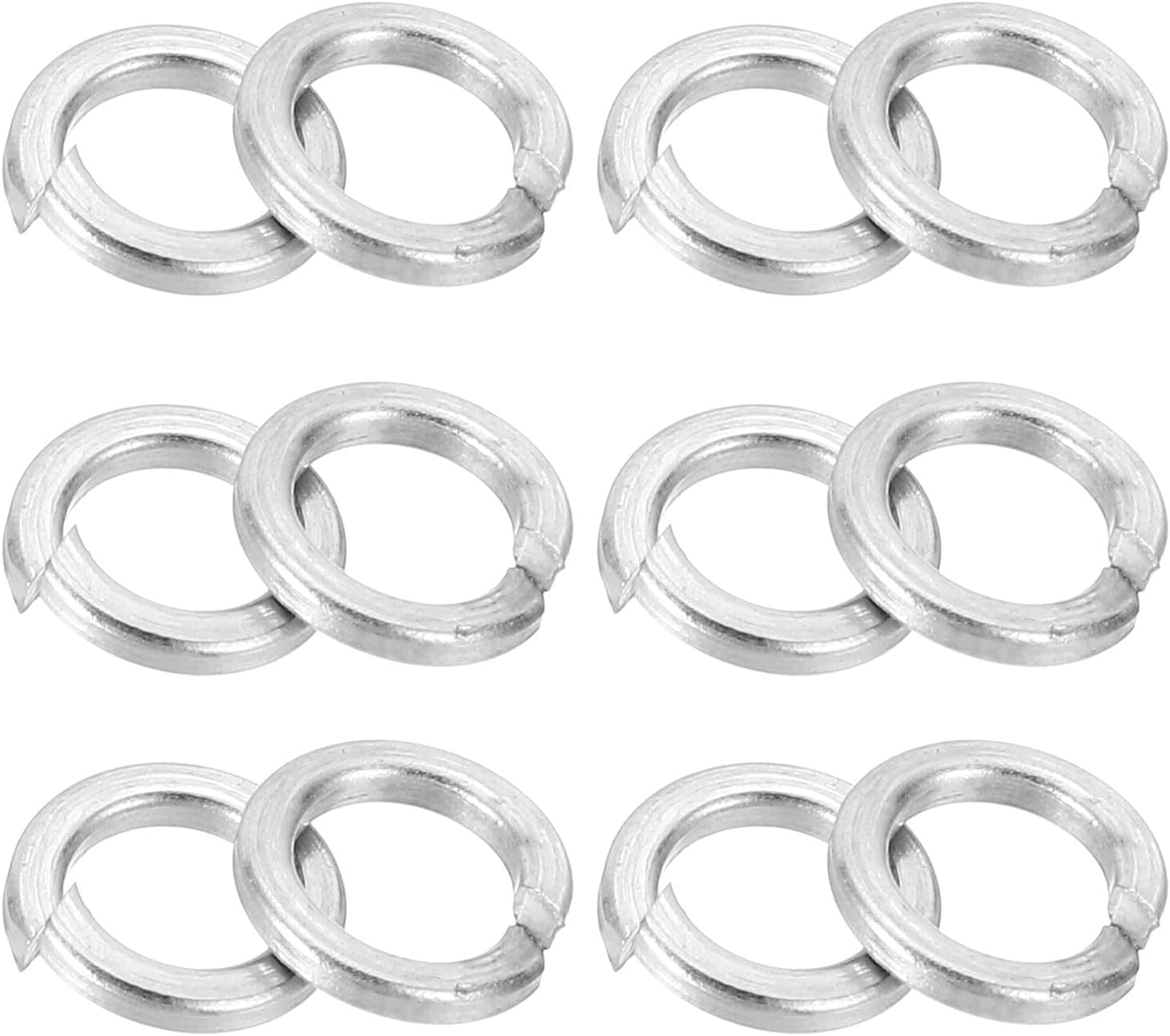 PATIKIL 200 Pcs Split Lock Washer, M4 Spring Lock Washer 304 Stainless Steel Lock Washers Assortment Kit for Screws Bolts, Silver