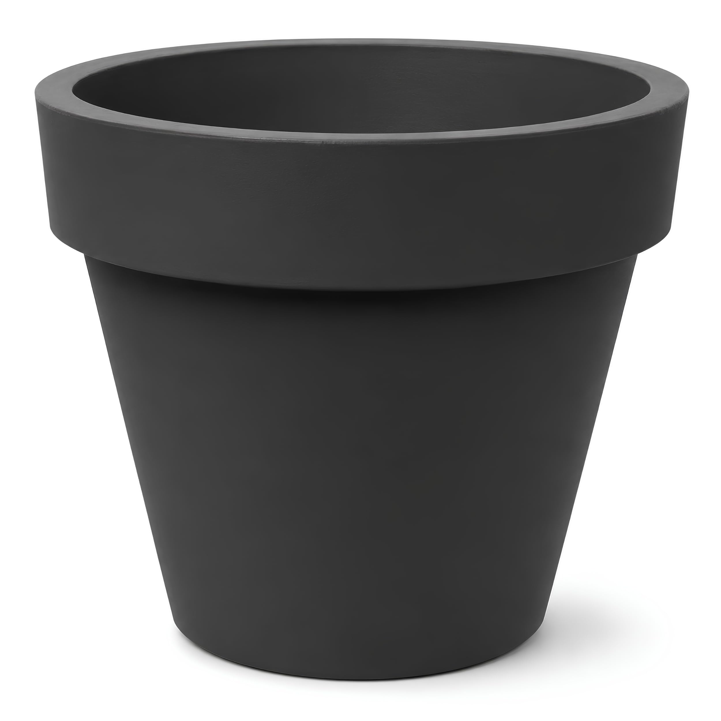 Tecnokit Tera Vaso Grande Standard One Ø50 cm Antracite in Resina, Vaso Moderno da Interno ed Esterno Resistente UV, Fioriera Rotazionale per Piante Grandi, Terrazzo e Giardino