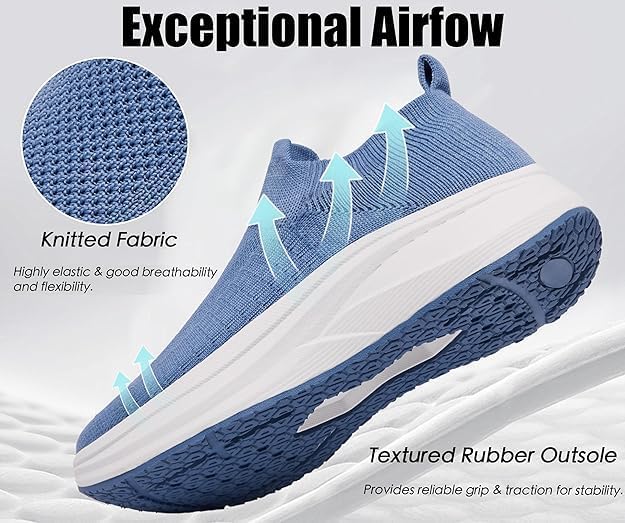 Women's Slip On Walking Shoes Lightweight Breathable Mesh Socks Sneakers for Everyday Comfort & Style | Perfect for Work Travel - Image 3