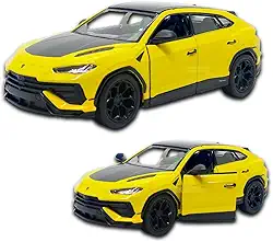 Kinsmart Miniatura de Carro Lamborghini Urus Performante 12 CM 1/40, Abertura de Portas, Com Fricção, Amarelo