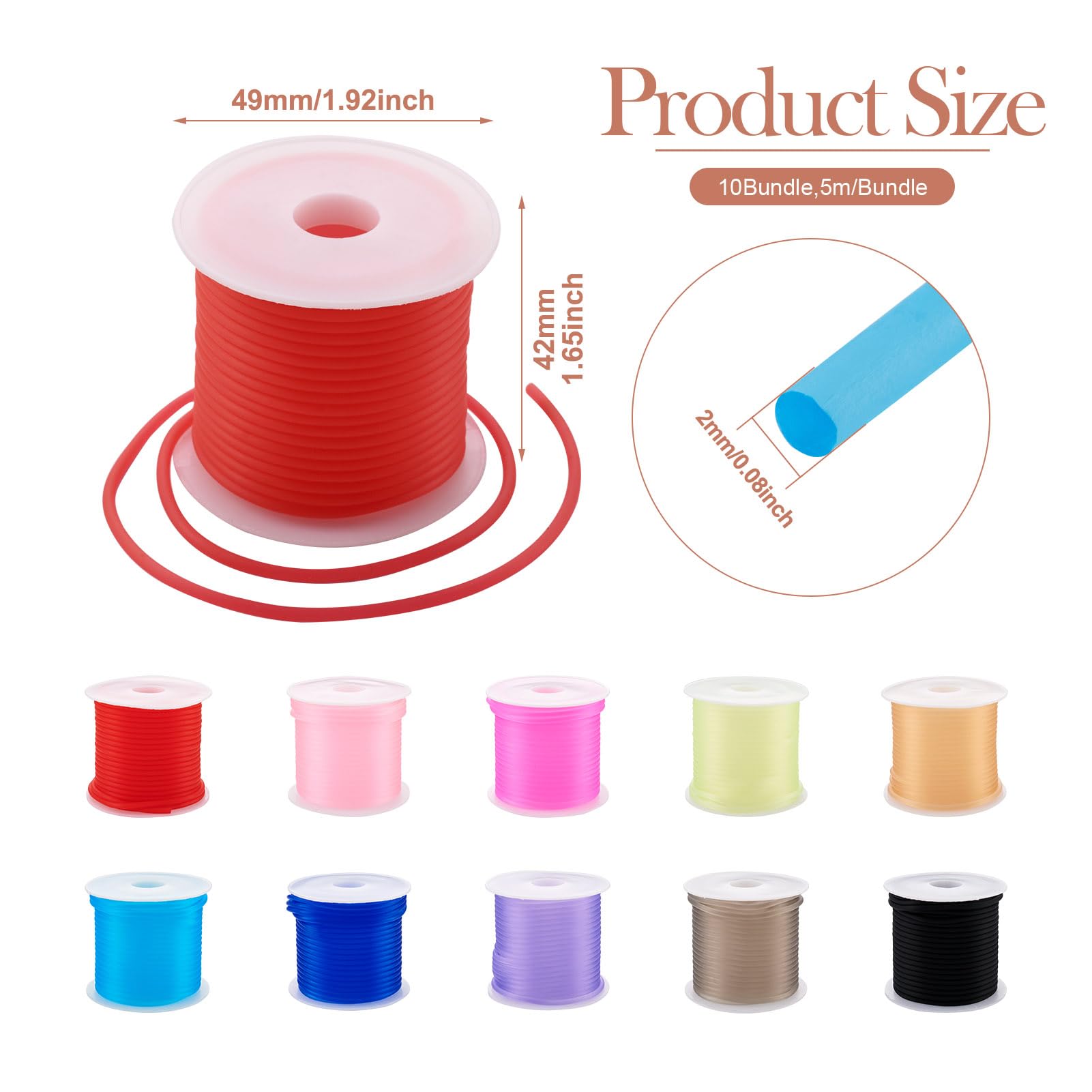 Pandahall 10 rollen massief synthetisch rubber koord 2 mm geen gat ronde buis siliconen koorden touw voor breien ketting armband sleutelhanger sieraden maken Pandahall 10 rollen massief synthetisch rubber koord 2 mm geen gat ronde buis siliconen koorden touw voor breien ketting armband sleutelhanger sieraden maken