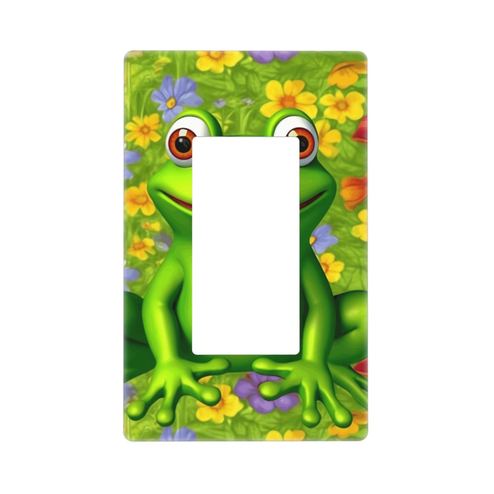 Decorator Wall Plate 1 Gang Light Switch Covers Decorator Receptacle Outlet Covers frog Wall Plates for Electrical Outlets Plug Cover Single Rocker Switch Plates